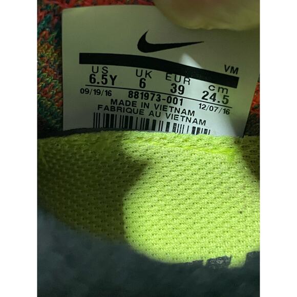 Nike Free RN Flyknit Blue Lagoon Sneakers Men\'s EU 39 Youth 6.5 Running Shoes